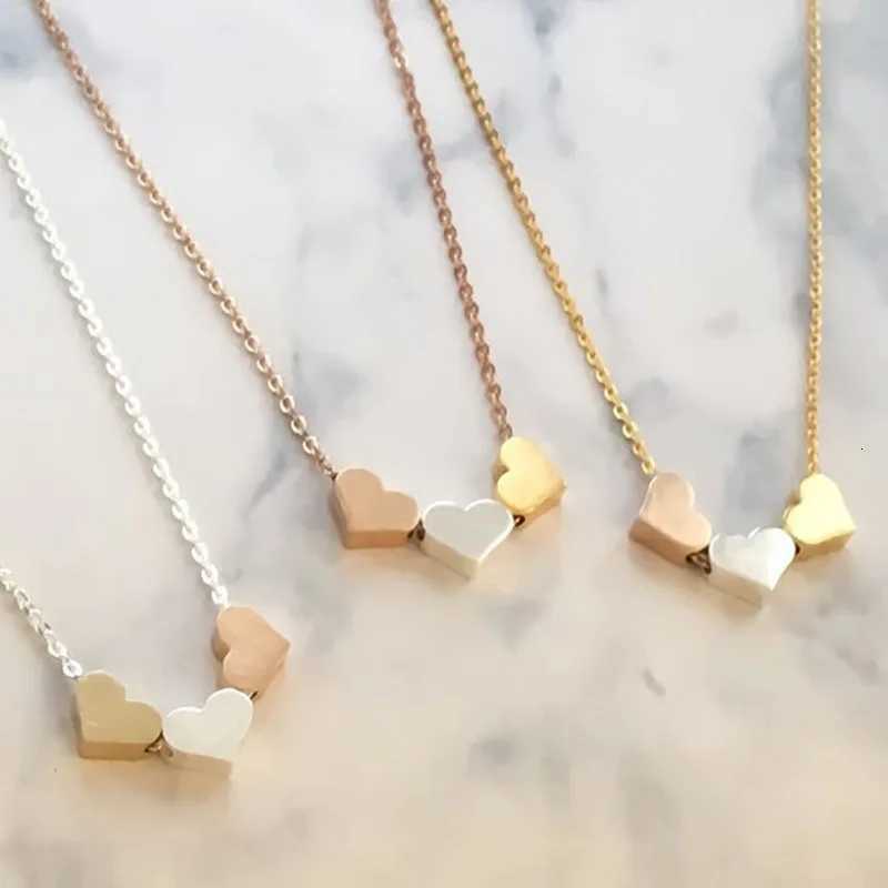 Stainless Steel Necklaces New Trend Sweetheart Gold Color Silver Color Metal Charms Pendants Chains Fashion Necklace For Women M251211