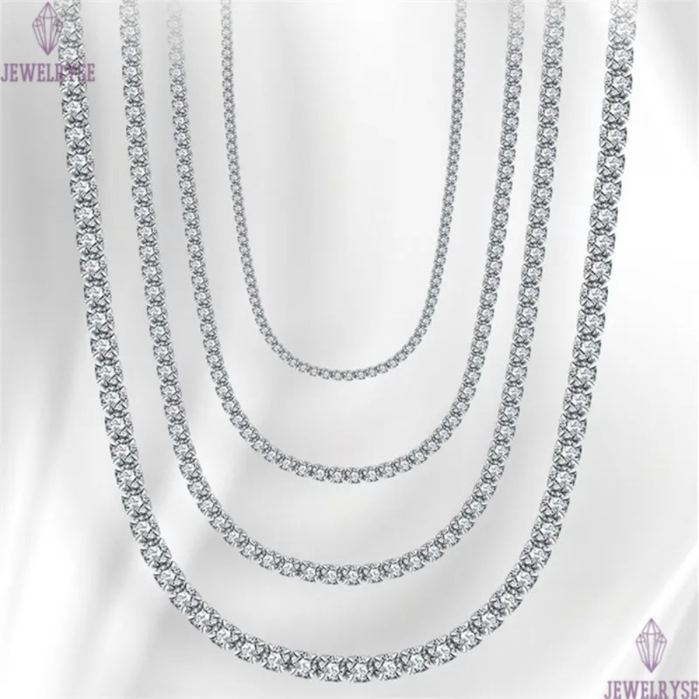 2mm 3mm 4mm diamond tennis necklace designer for woman party 925 sterling silver ice out chain luxury choker necklaces jewelry womens 5A cubic zirconi