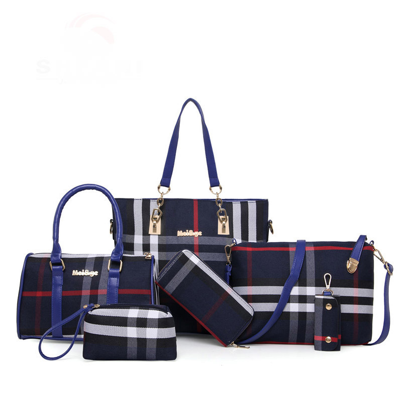 New Design High Quality 6-Piece Set Crossbody bag Shoulder Bag Fashionable print Design Versatile Handbag Red Blue Black Free Shipping Hot Sale