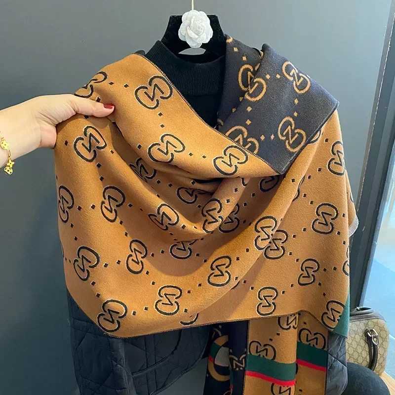 Scarf Women Luxury Designer Cashmere Pashmina Shawl Scarves Warm Winter Blanket Large Wrap Stoles Bufanda Ladies Stripe Wraps Y251211