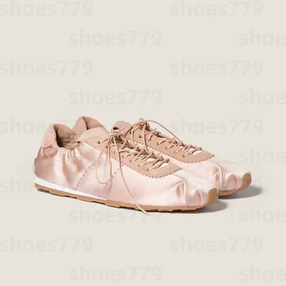 Luxury Silk Ballet Flats loafers fashion designers walking shoes Elegant women pink lace up shoes Crepe satin Poupee Ballet Loafer factory footwear size 35-41