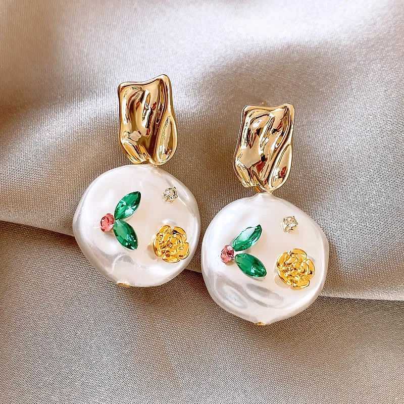 Monet Garden Imitates Baroque Pearl Earring Design With Unusual Temperament Jewelry For Wen and Girls Light Luxury Accories Y251210