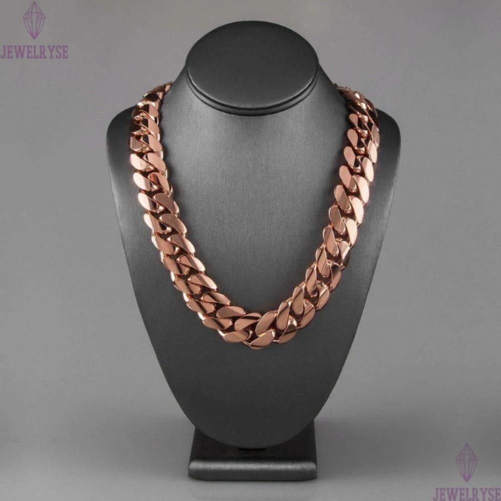Necklace necklace moissanite chain Wholesale Stainless Steel Mens Cuban Link Chain Necklace 14k Rose Gold Thick Miami Cuban Chain