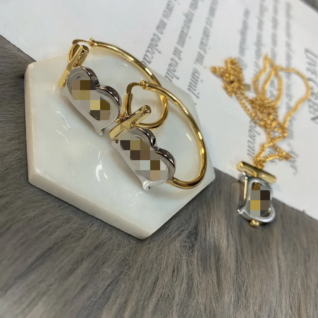 2026 Luxury Necklace Designer Jewelry Necklace Brand Circle Letter for Womens Fashion Brands Jewellery Pendants Necklaces Valentine's DayB letter earrings 33