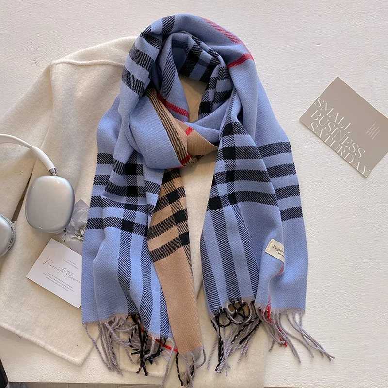 2025 New Unisex Bufanda Scarf Warm Thick Plaid Fringe Shawl Wrap Soft Cashmere-like for Autumn Winter Fashion Free Shipping Y251211