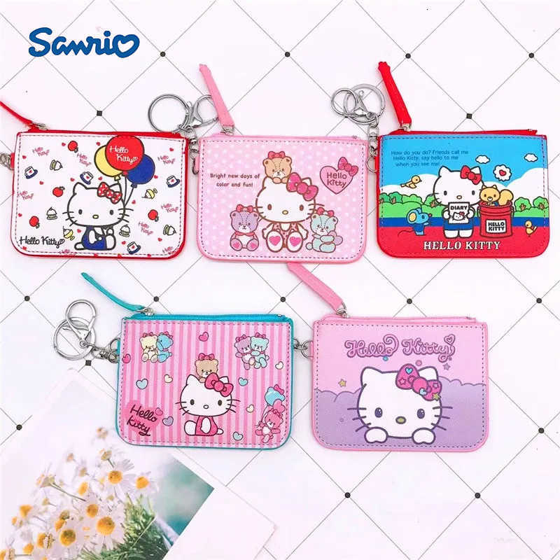 Sanrio Hello Kitty Cinnamoroll My Melody Kuromi New Pu Casual Money Bag Coin Purse Card package Wallet With Buttons H2512111
