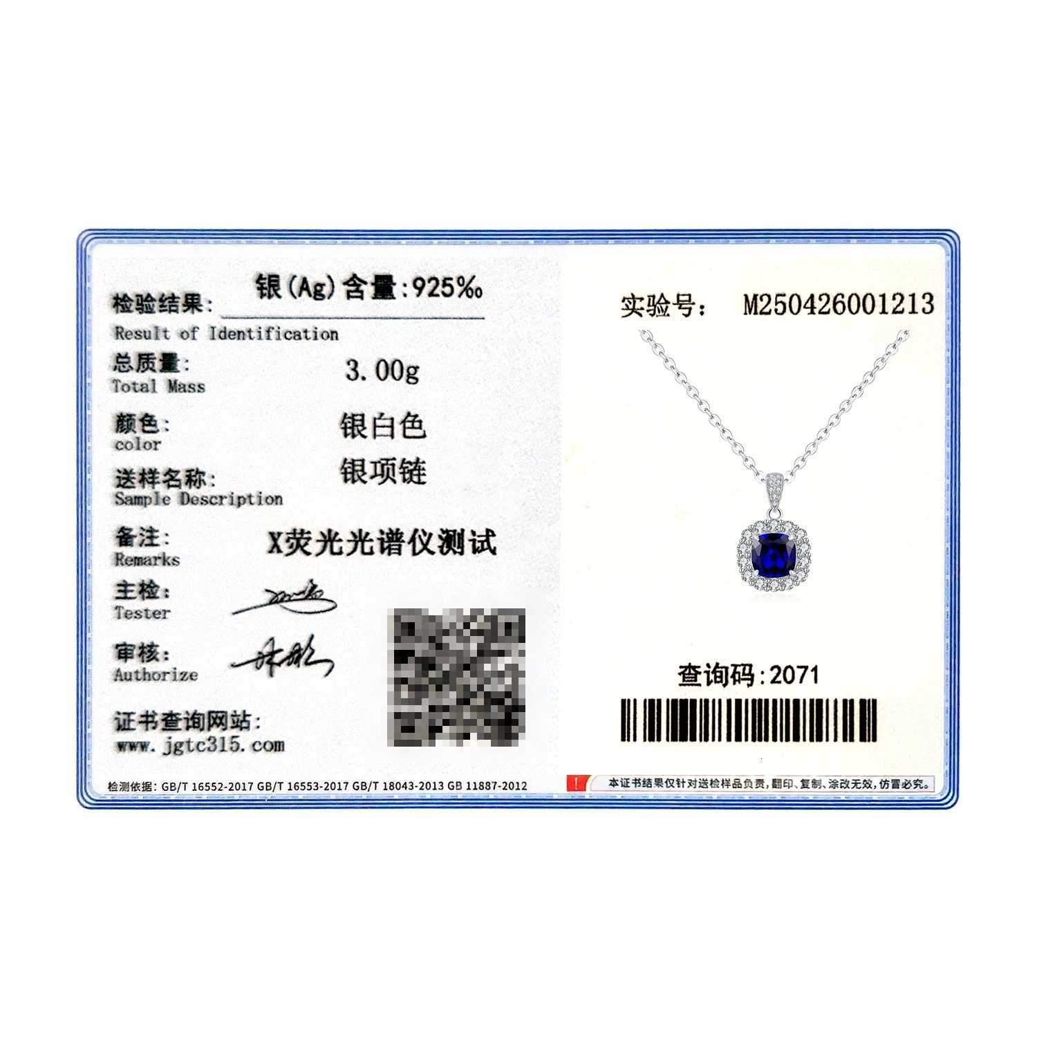 MODIAN 925 Sterling Silver Elegant Luxury Geometric Royal Blue Zirconia Pendant Necklaces For Women Anniversary Fine Jewelry M251211