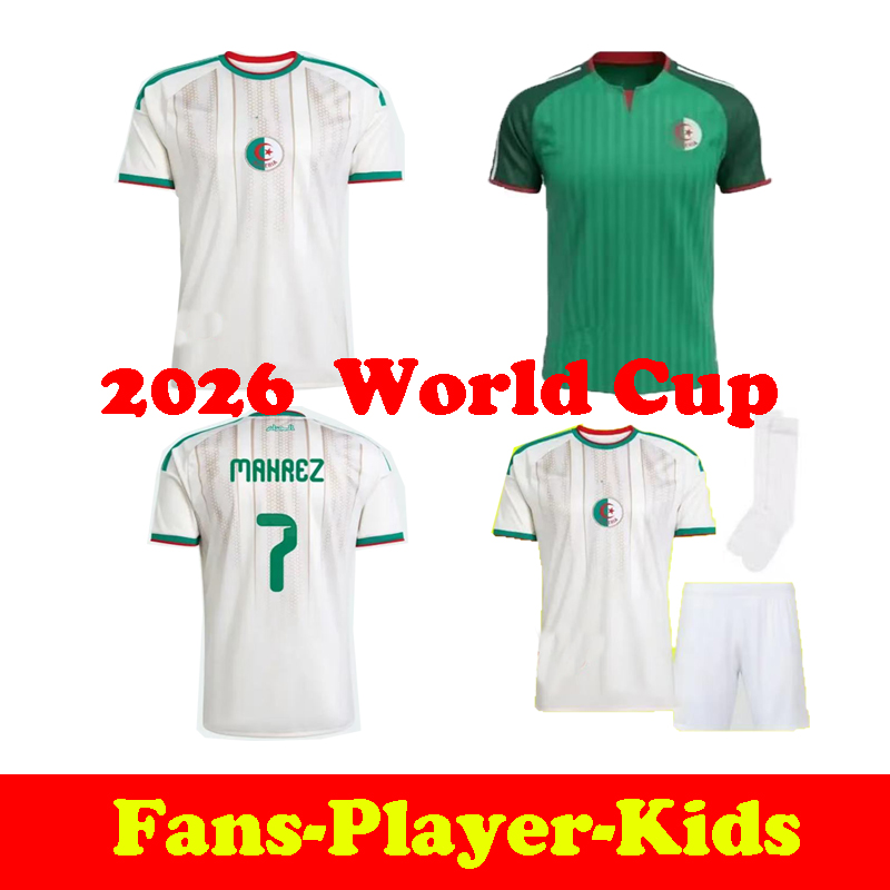 2026 World Cup Algeria Football Jersey 26 27 Gouiri Amoura Hadj Moussa Boudaoui Houssem Aouar Rayan Ait-nouri Benrahma Ramiz Home Away S-2XL
