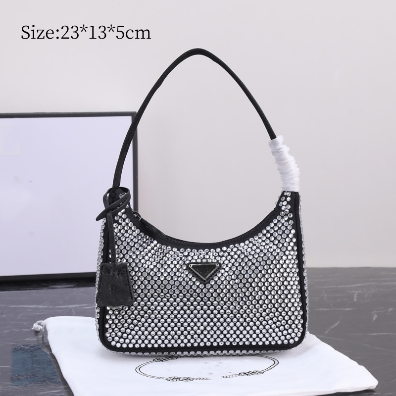 luxury Designer Bags Fashion Sparkly Rhinestone Hobo Bag for Women high quality Elegant Single Shoulder Handbag Evening Party Purse women tote bag001