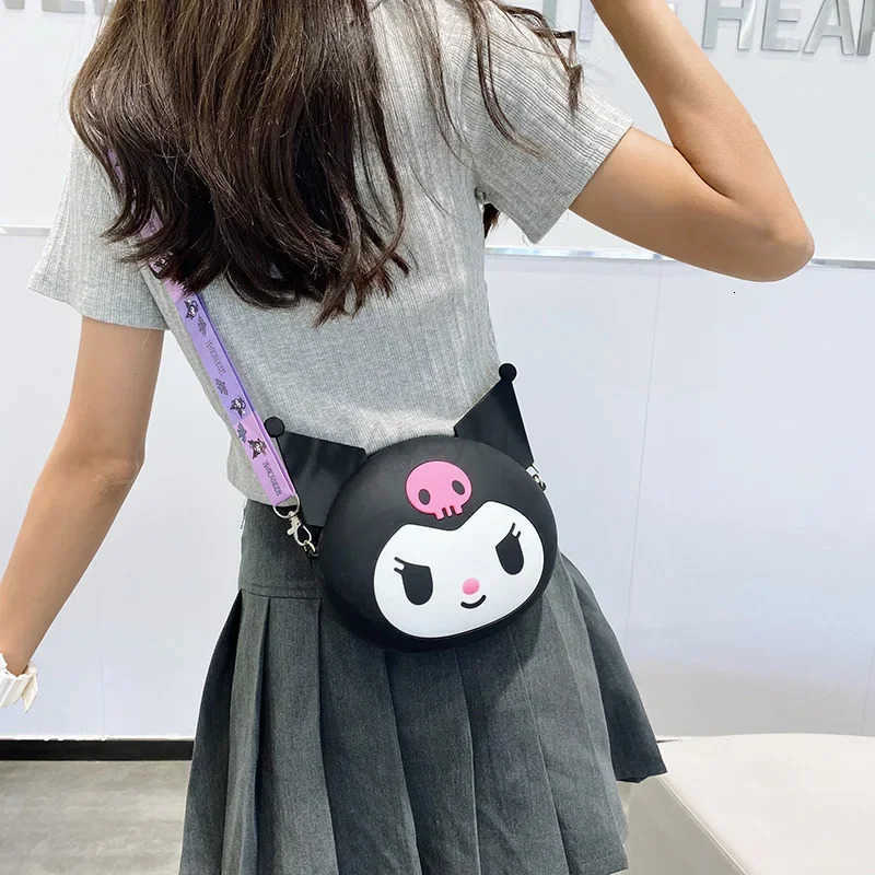 Sanrio MINISO Bag Kawaii Kuromi Silicone Shoulder Bag Waterproof Coin Purse Cartoon Doll Crossbody Bag for Kid Birthday H251211