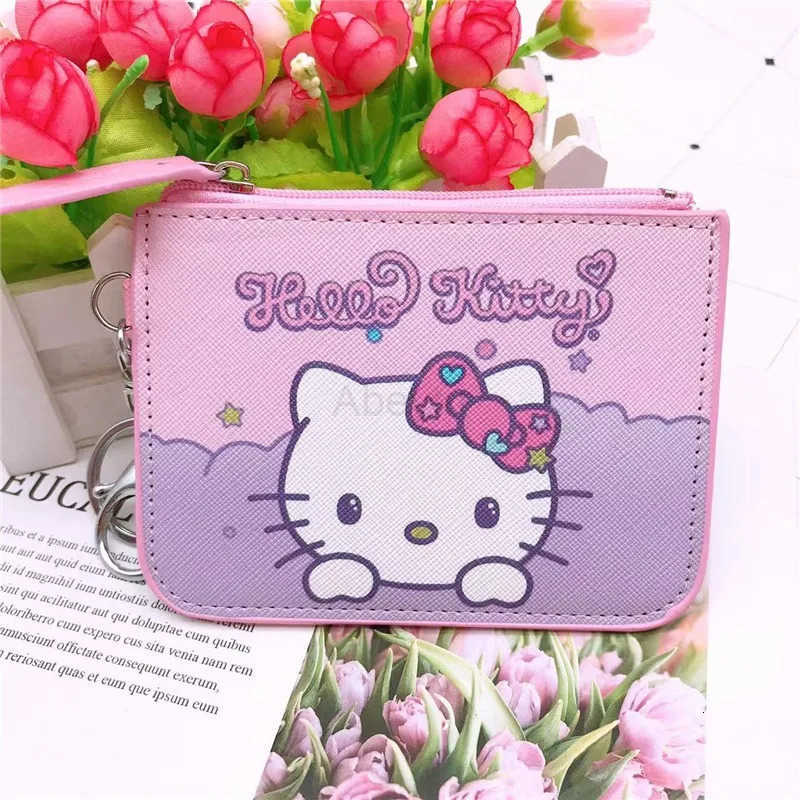 Sanrio Hello Kitty Cinnamoroll My Melody Kuromi New Pu Casual Money Bag Coin Purse Card package Wallet With Buttons H2512111