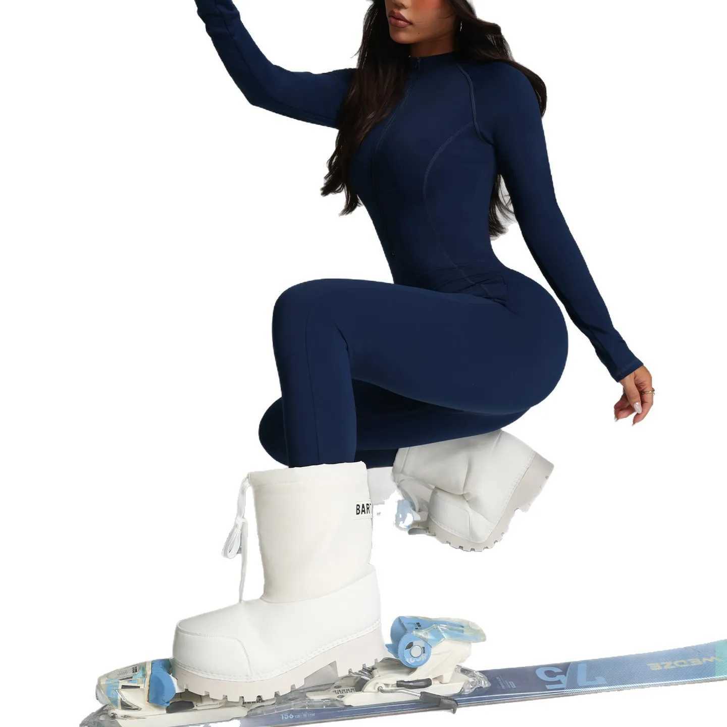 New womens sportswear long-sleeved quick-drying tight-fitting one-piece fitness yoga wear for autumn and winterT251211