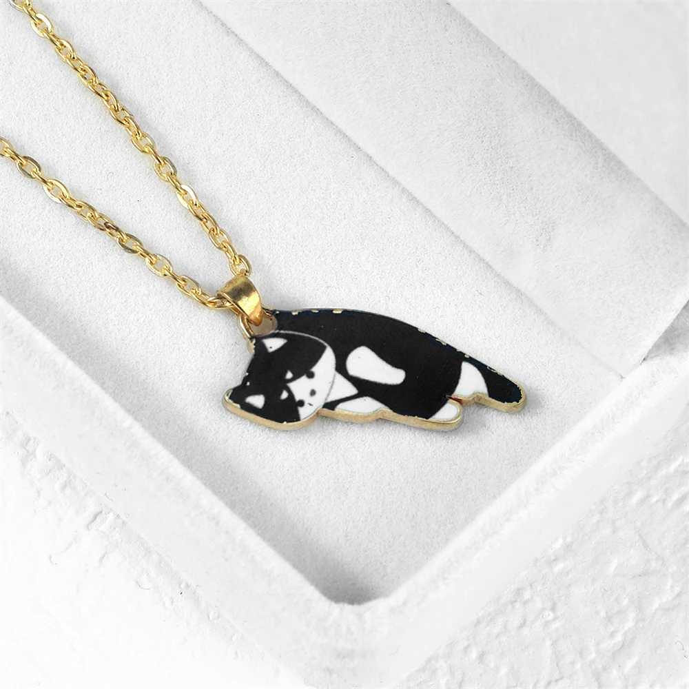 Cartoon Animal Cats Pendant Necklaces Cute Kitten Golden Alloy Chain with Lobster Clasp Fashion Jewelry Gifts for Women Children M251211