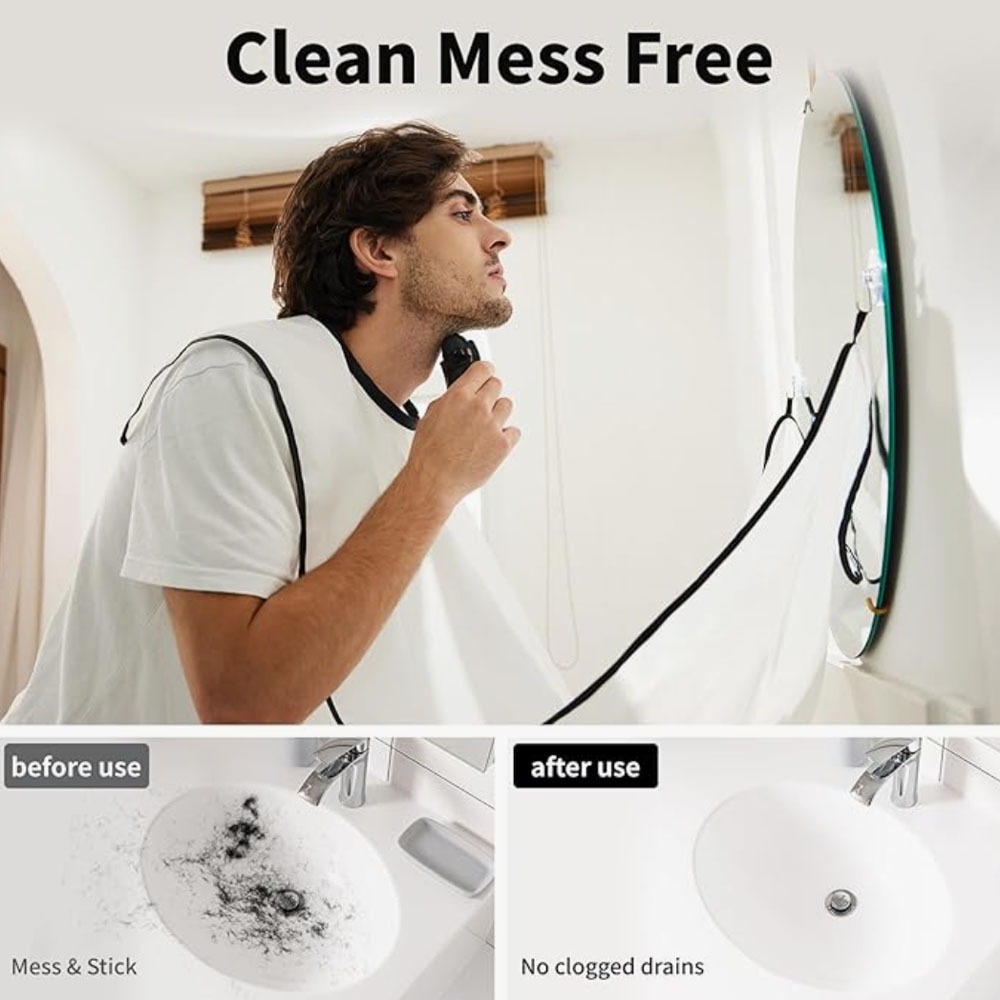 2 Anti-Spill Beard Aprons - Convenient for precise trimming, leak-proof design, adjustable size