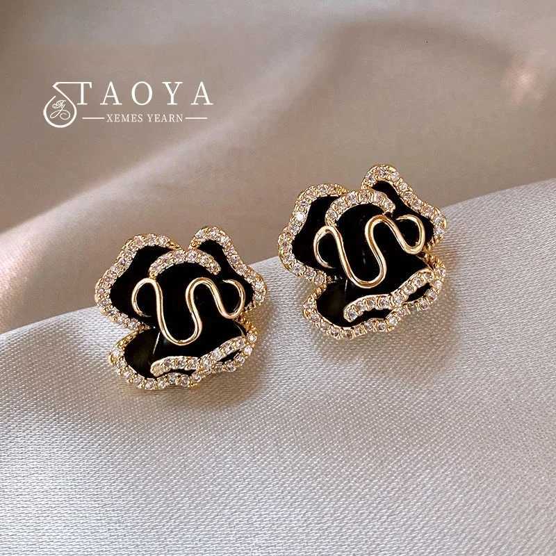 2025 New Luxury Micro Set Zircon Black lia wer Earrings for Wens Korean Fashion Jewelry Party Exquisite Accories Y251210