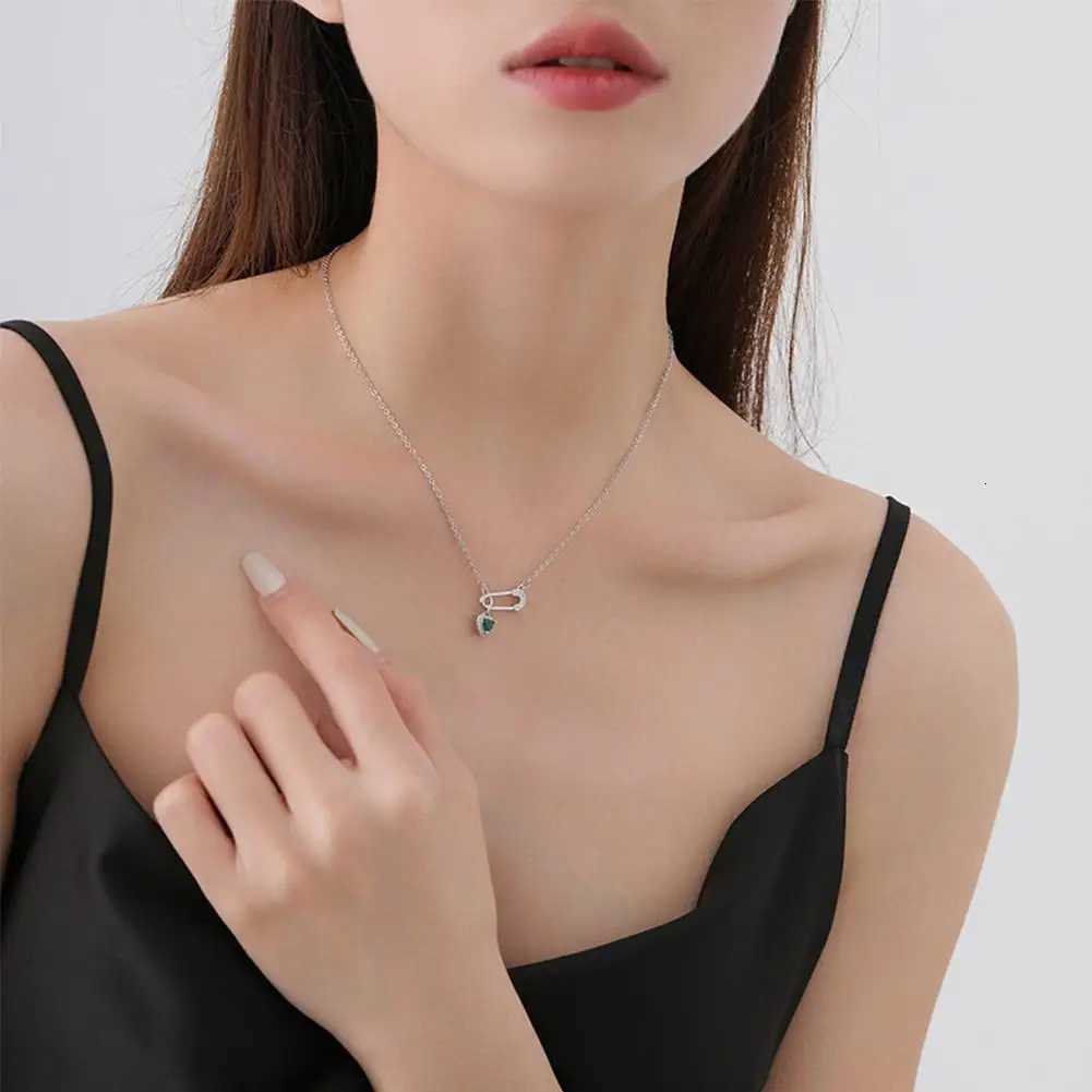 Safety Pin Clip Heart Pendant Necklace For Women Creative TrenDY Clip Charm Chain Choker Necklace Fashion Jewelry Gifts M251211