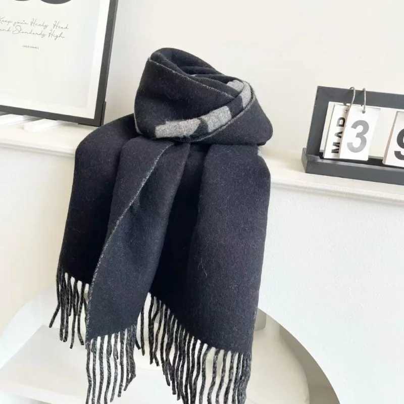 New cashmere scarf letter scarf autumn and winter Nordic style woven gift tassel five color scarf shawl Y251211