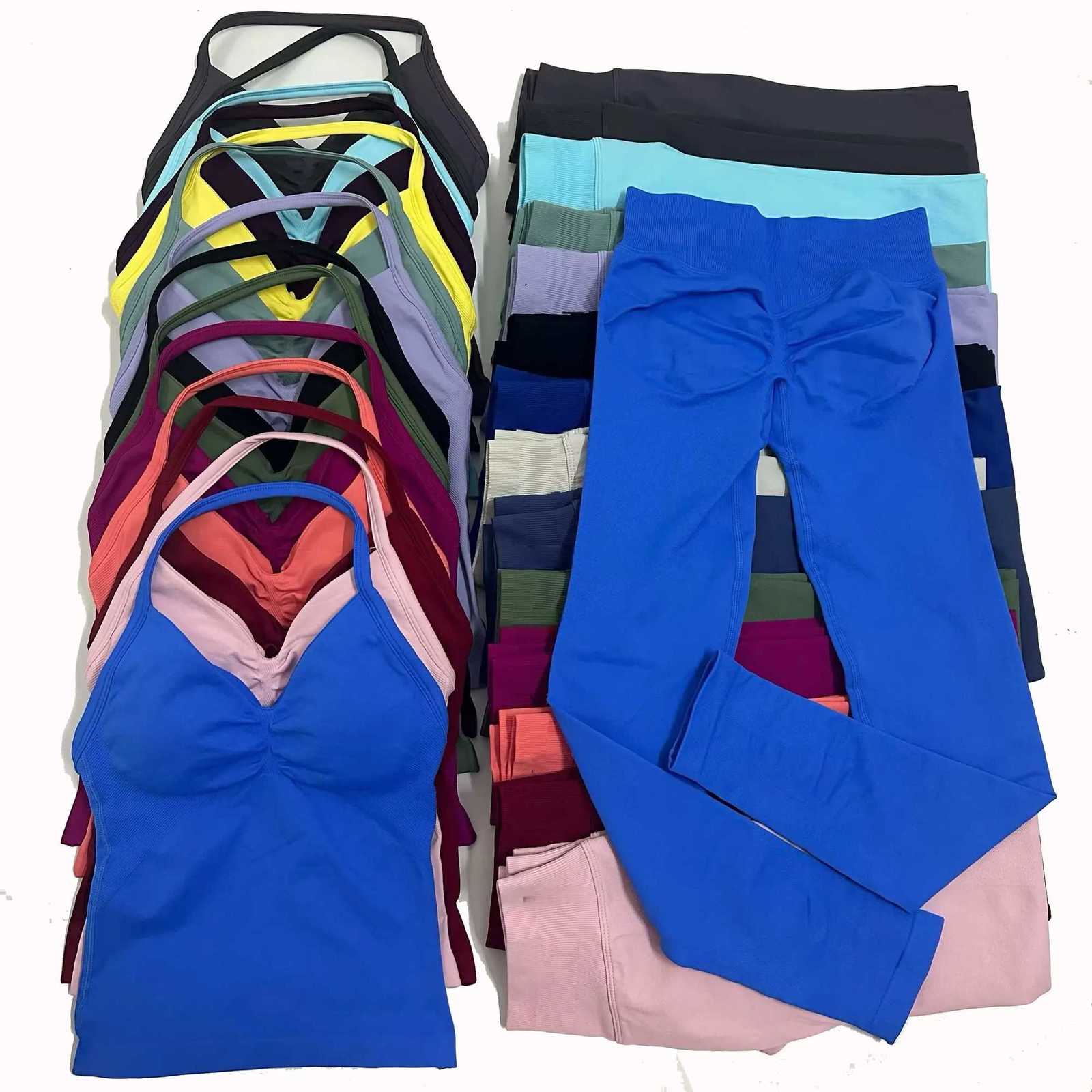 Dfyoga 2Pcs Women Gym Set Seamless High Waist Impacts Leggings Sports Bra Top Workout Outfit Fitness Activewear Running TrainingT251211