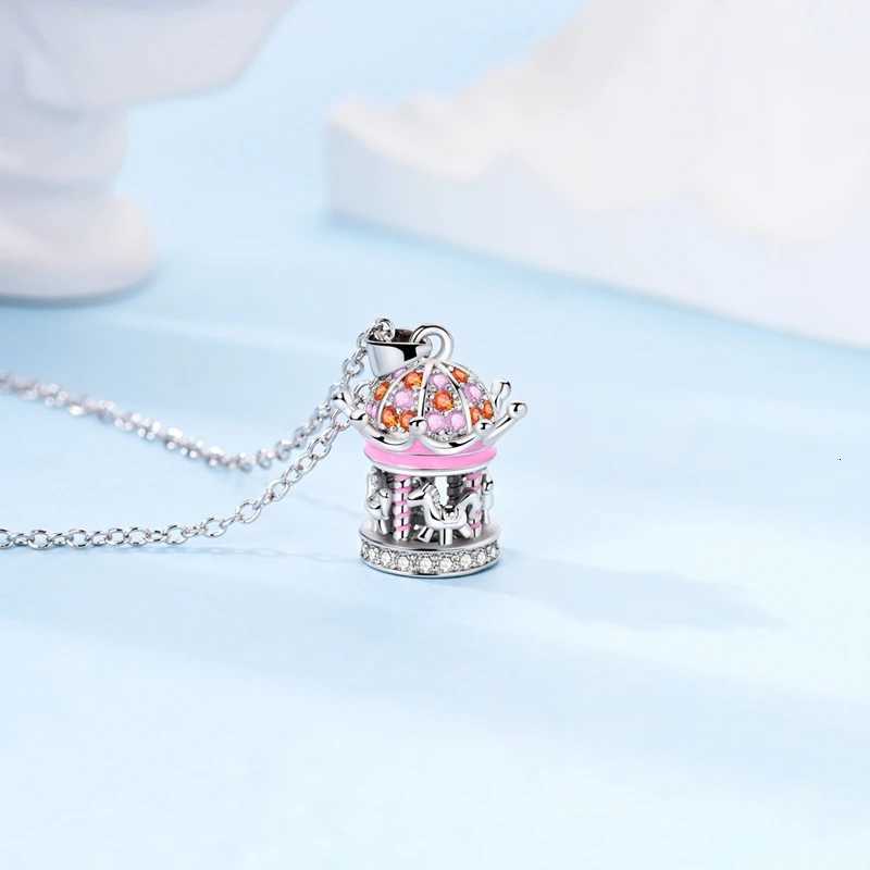 Gorgeous 925 Sterling Silver Pink Elevated Heart Necklace Sparkling Infinity Collier Necklace Women Engagement Jewelry Gift M251211