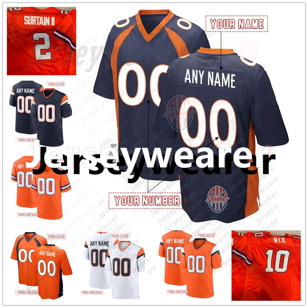 Bo Nix Jersey Patrick Surtain II Courtland Sutton Quinn Meinerz Javonte Williams Zach Allen Marvin Mims Jr Alex Singleton John Elway Riley Moss Footba