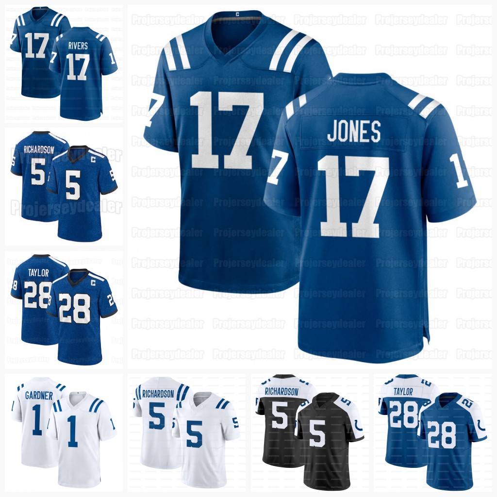 Coltss Phillip Rivers Daniel Jones Anthony Richardson 2025-26 Football Jerseys Jonathan TaylorS Sauce Gardner Zaire Franklin Darius Leonar Michael Pittman Jr. Men