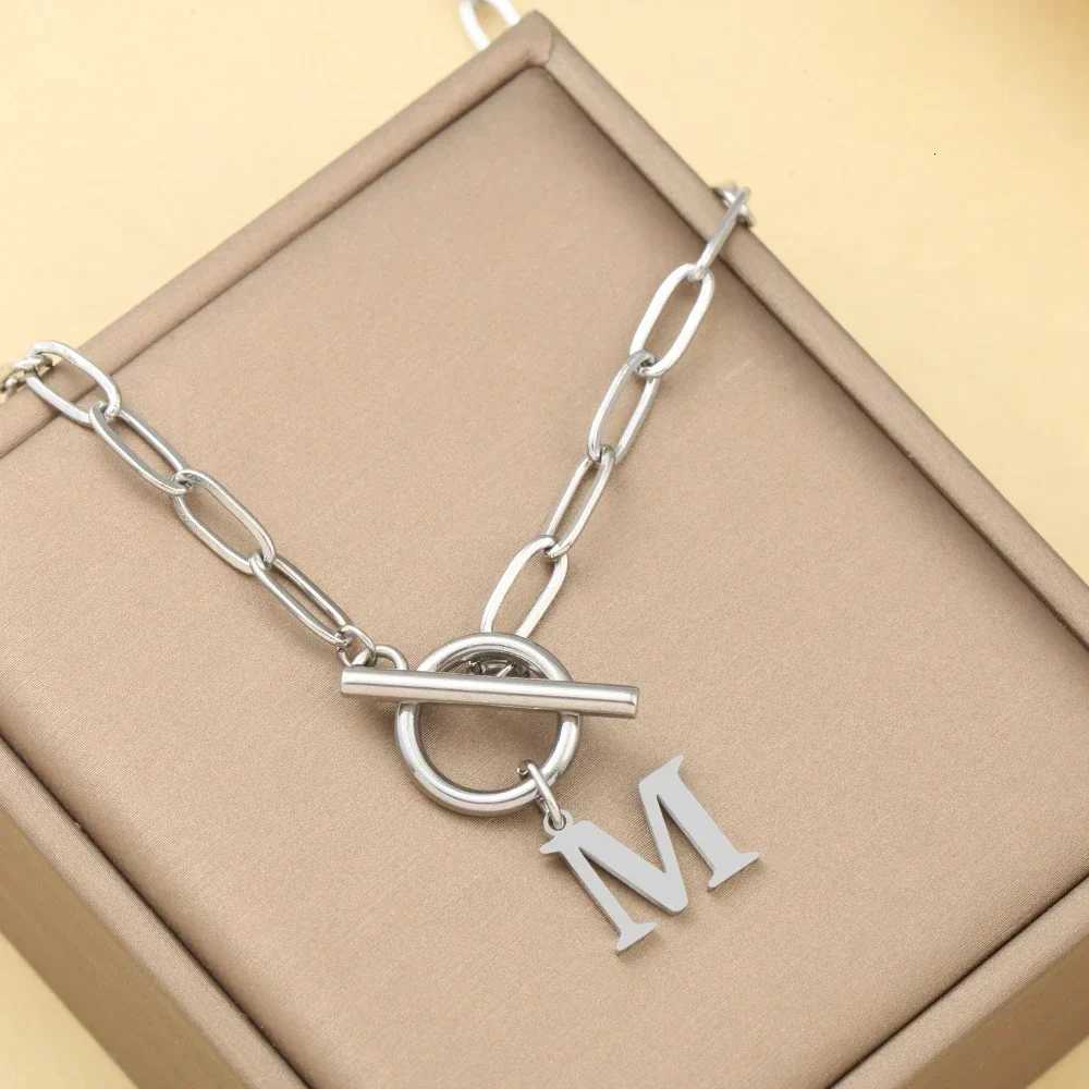 Initial Letter Silver Color Simplicity Quality Stainless Steel Jewelry Necklace for Women Pendant Necklaces Womens Trend 2025 M251211