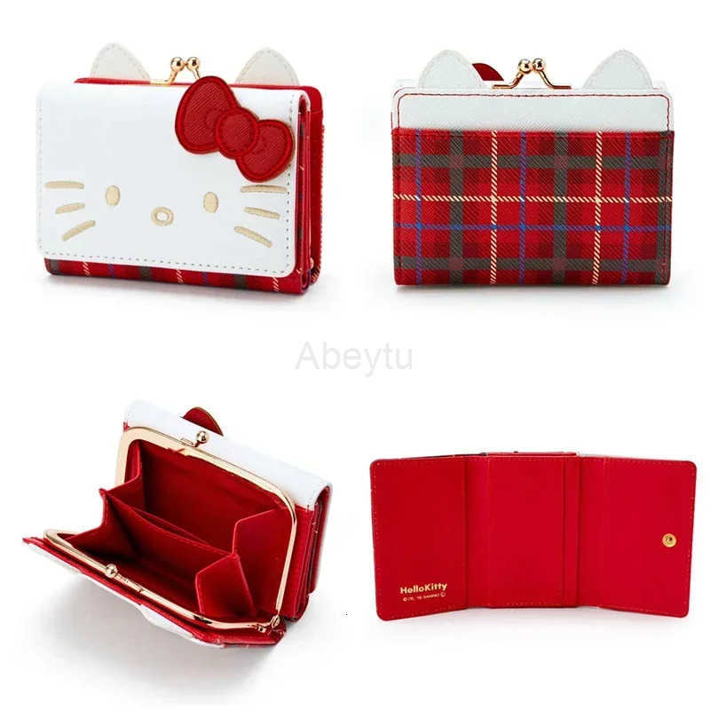Sanrio Hello Kitty Melody PU Leather Wallet Kuromi Cinnamoroll New Kawaii Fashion Portable Foldable Coin Purse Storage Girls Women Gift H251211
