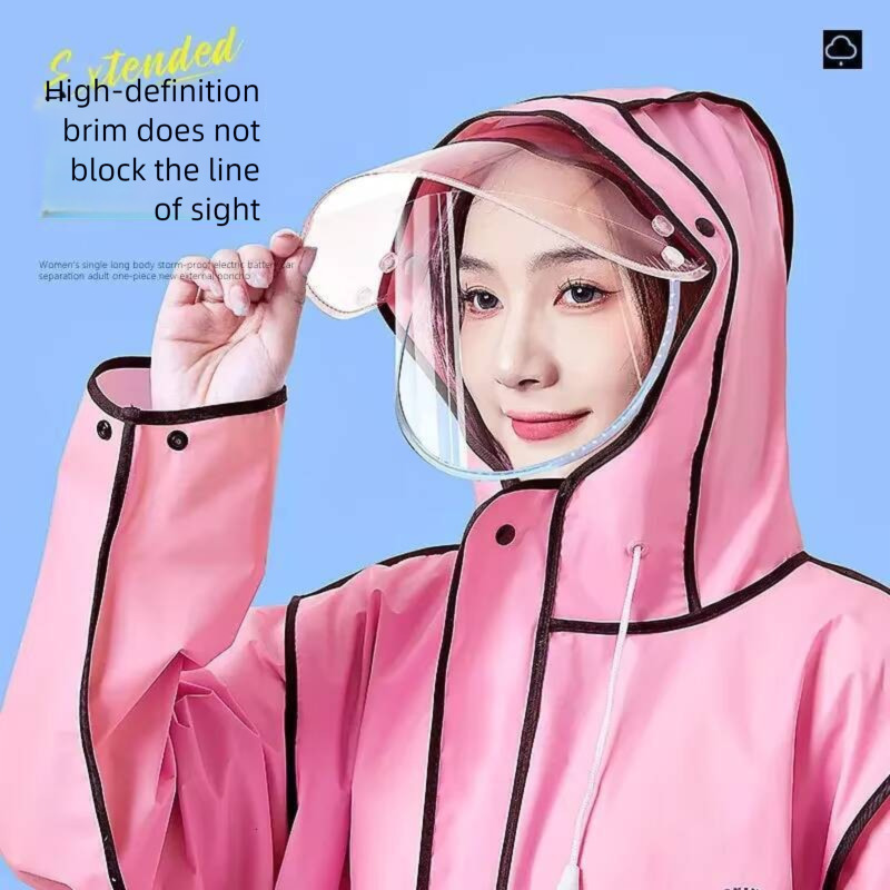 EVA Long Raincoat: Waterproof Zipper Gear for Men Women. Reusable Poncho with Pants, Portable Outdoor Travel Rain Jacket