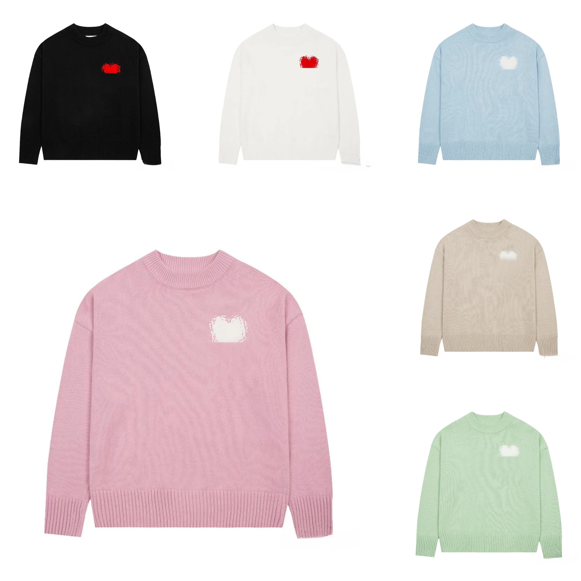 Designer mens sweater Luxury sweater Long sleeved solid color embroidered heart-shaped sweater Loose casual daily wear sweater