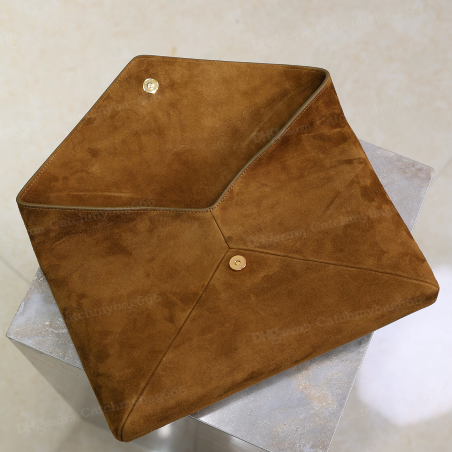 Top Quality 10A Large Envelope Pouch In Lambskin Luxury Designer Soft Genuine Leather Clutch Golden Hardware Tote Bag Magnetic Snap Closure Handbag Pu