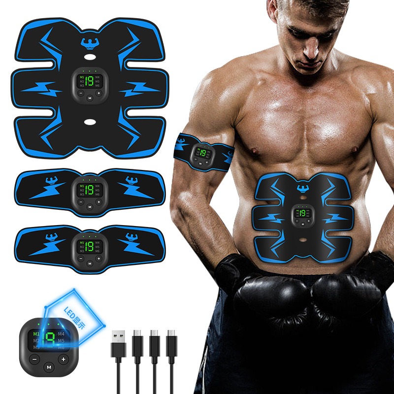 EMS Abdominal Trainer Portable Muscle Trainer with 10 Modes and 20 Levels of Intensity, Suitable for Men and Women, Ideal for Home Fitness Enthusiasts