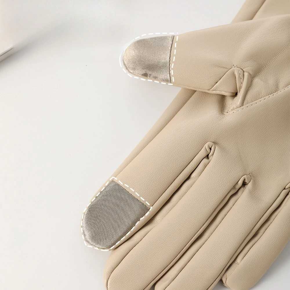 Winter Warm Pu Leather Gs Wen Cute Thick Outdoor Cycling Driving Windproof Cold-Proof Gs Touchscreen Gs Y251210