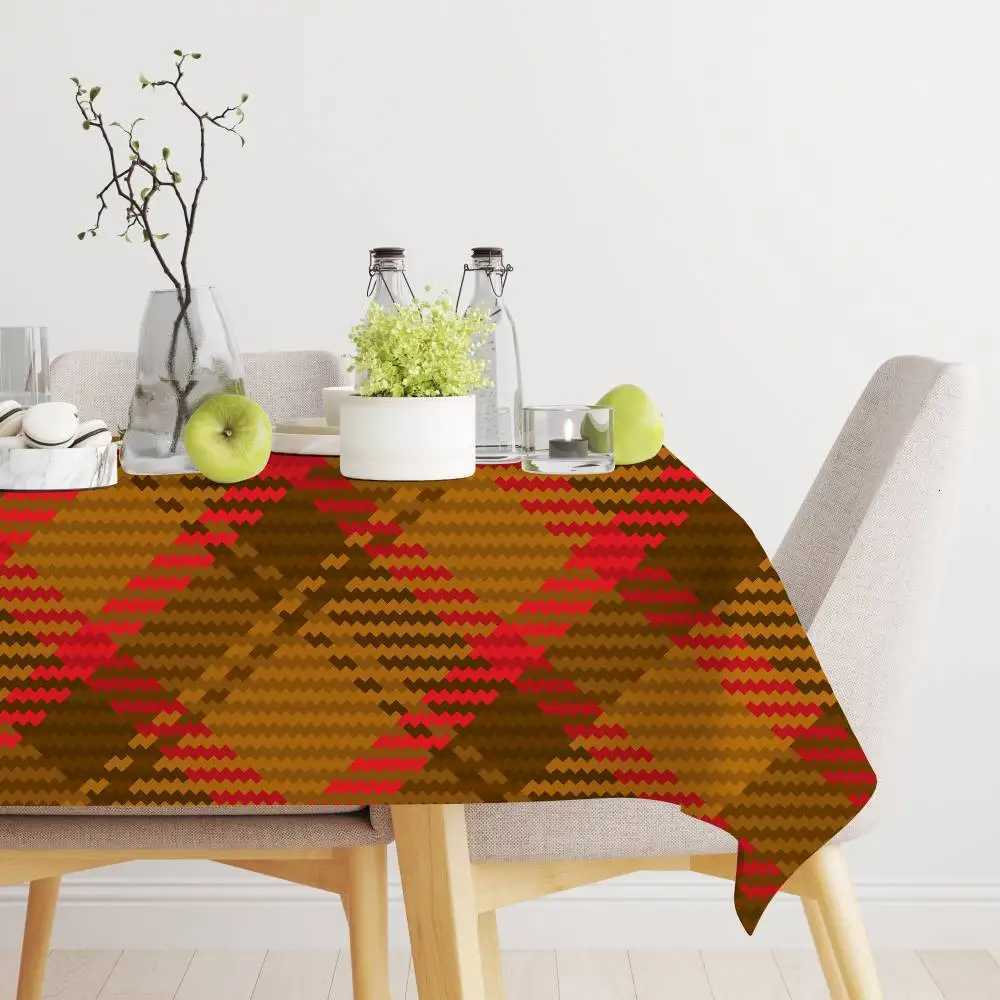 Tartan Print Summer Rectangle Tablecloth - Breathable For Lawn Parties BBQs Outdoor Meals H251211