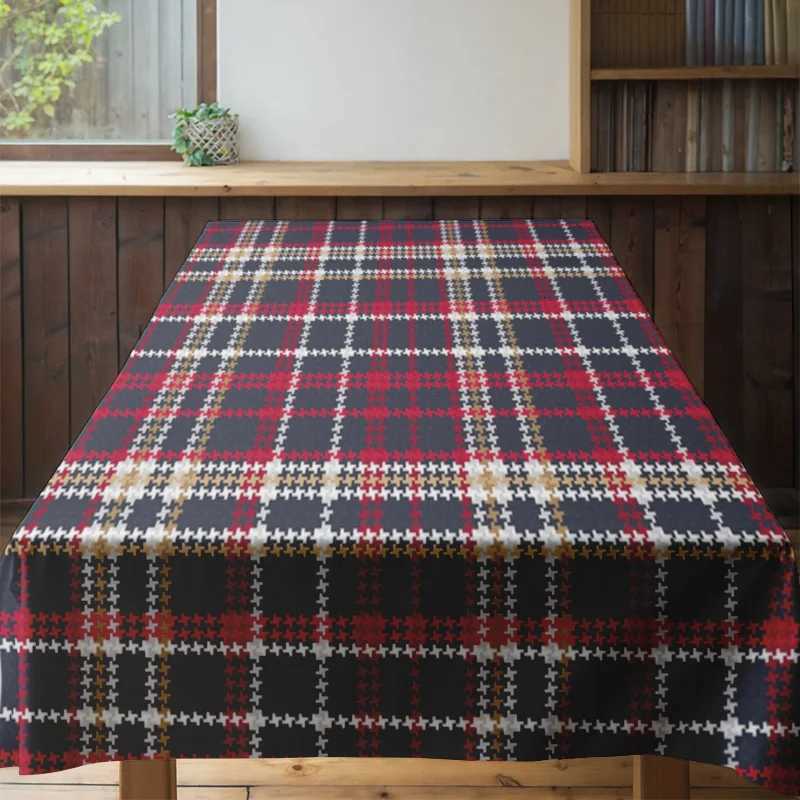 Plaid Tablecloth Decorative Modern Kitchen Dining Rug Non-Slip Waterproof Washable Home Decoration 70x145cm Red Black White Yell H251211