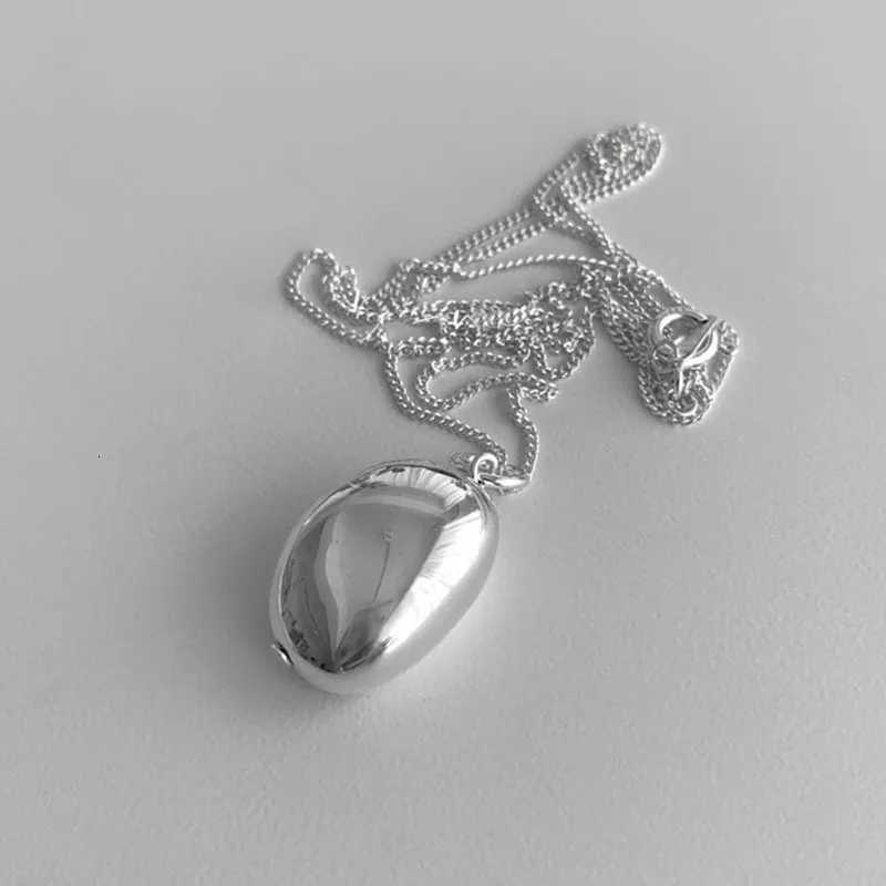 925 Sterling Silver Necklace Bean Irregular Simple Pendant Punk Geometric for Women Girl Jewelry Gift Dropshipping Wholesale M251211