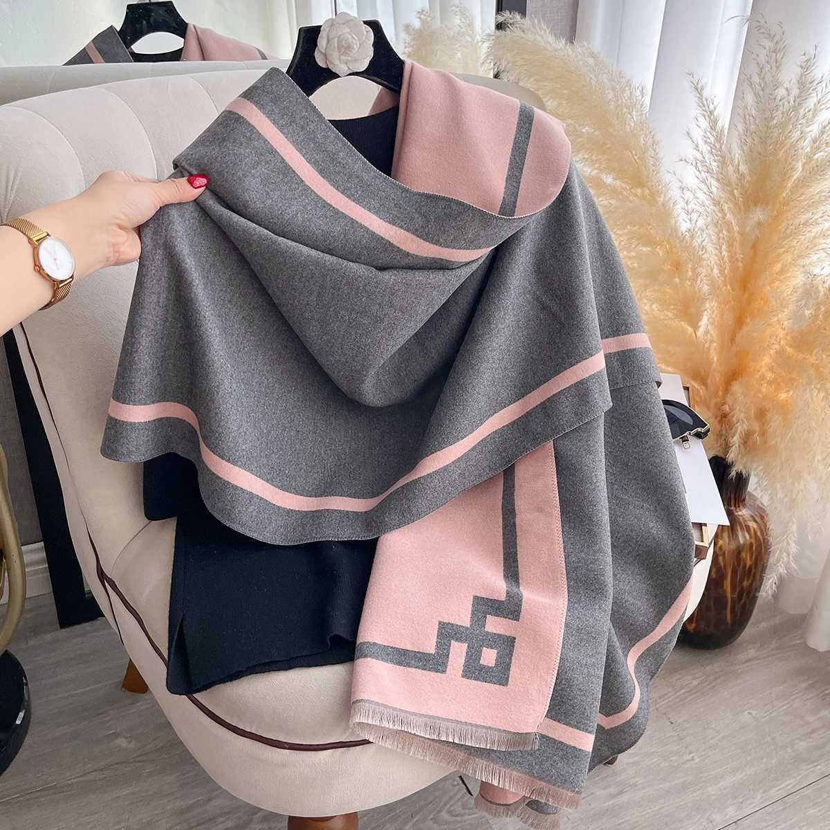 2025 Luxury Winter Cashmere Scarf Women New Design Warm Pashmina Blanket Poncho Scarves Female Print Shawl Thick Foulard Bufanda Y251211