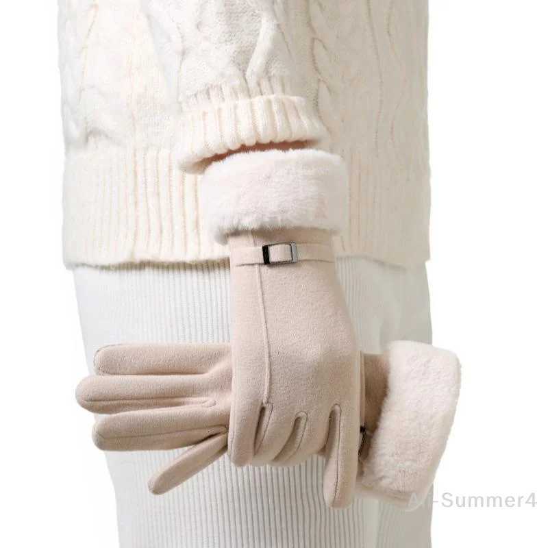 Fashion Gloves Autumn Winter Cute Furry Warm Mitts Full Finger Mittens Women Outdoor Sport Female Gloves Touch Screen Gloves Y251211