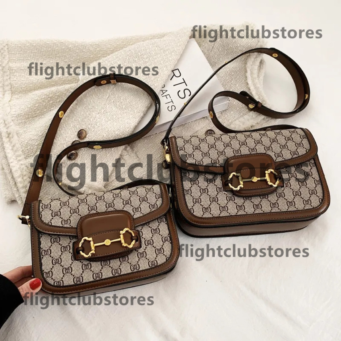 Free shipping 2025 new designer bag fashionable commuting printed small square bag womens highquality crossbody bag guccitote guccily ggbag guccibag guccii PSSS