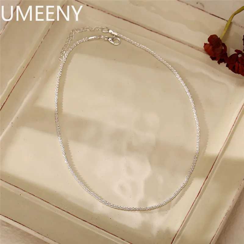 New S925 Sterling Silver Necklace 2mm Sparkling Collarbone Sweater Chain High Charm Jewelry Gift Women M251211