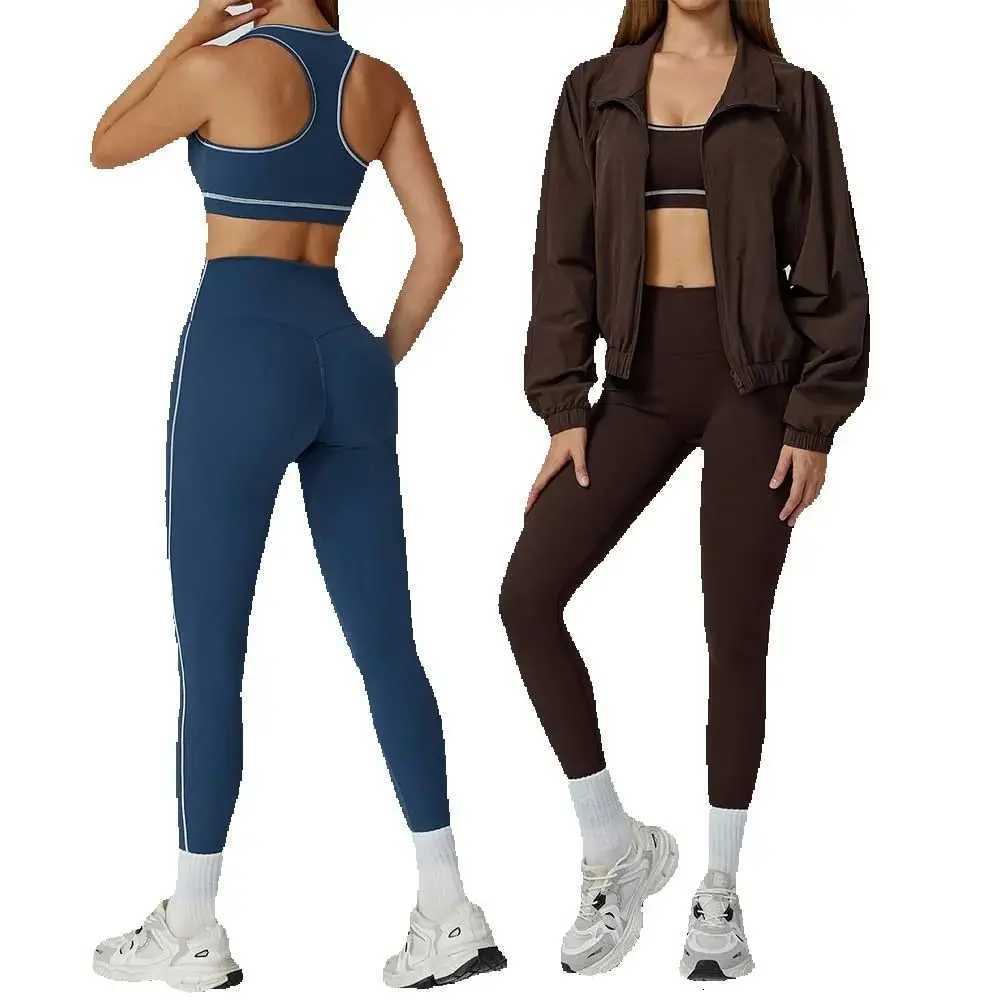 Yoga Clothes Set 2/3PCS Sportswear Gym Outfits Women Sports Set High Waist Leggings Fitness Suit Running Bra Workout TracksuitT251211