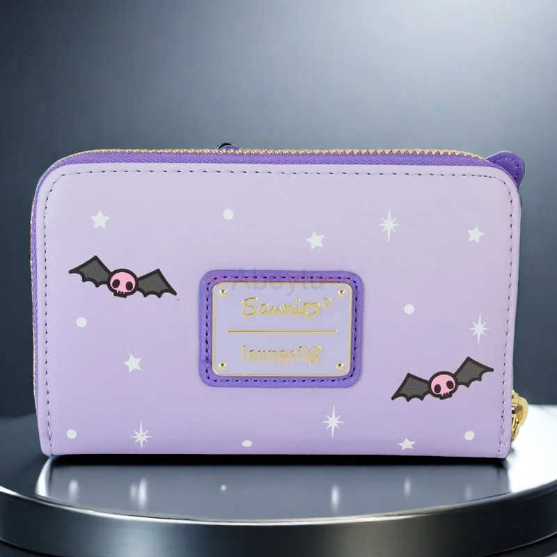 Sanrio Authentic Loungefly Kuromi And Melody Halloween Zipper Wallet Card Bag Kuromi Melody Figures Girls Anime Peripheral Gifts H251211
