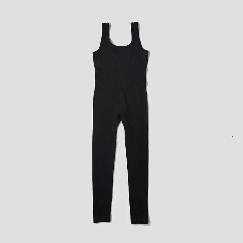 Womens Tracksuit Yoga Set Seamless Jumpsuit Ribbed One Piece Fitness Rompers Sleeveless Sportswear Gym Set Workout ClothesT251211