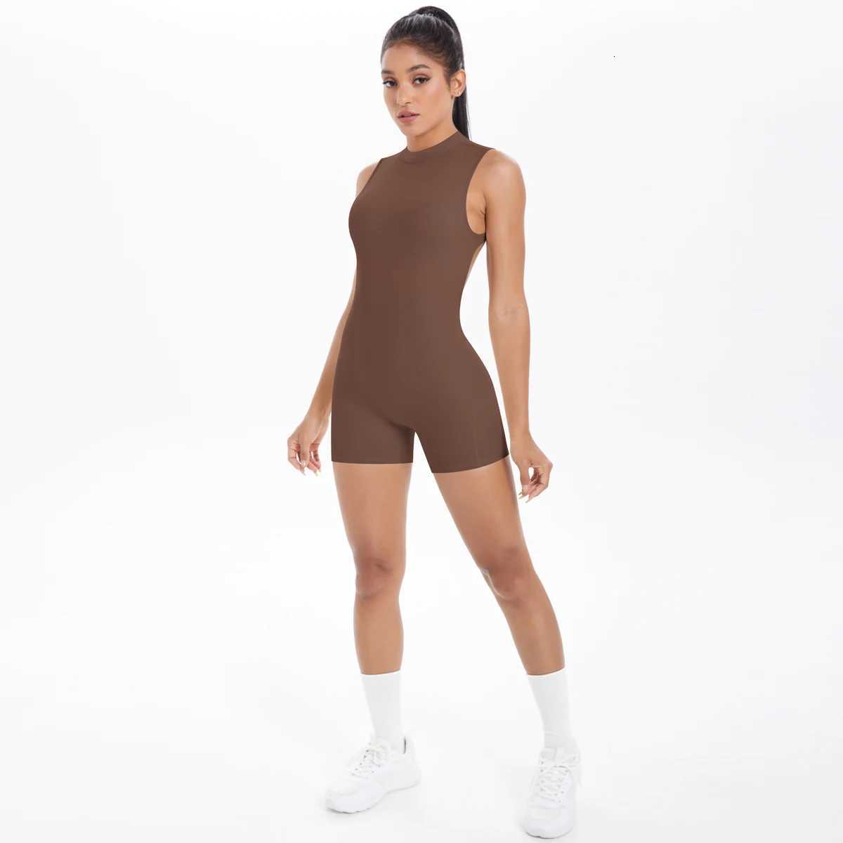 Sleeveless Backless Hollow Yoga Jumpsuit for Woman Solid Color Bodysuits Lifting Sports Push Up Sleeveles Workout BodysuitsT251211