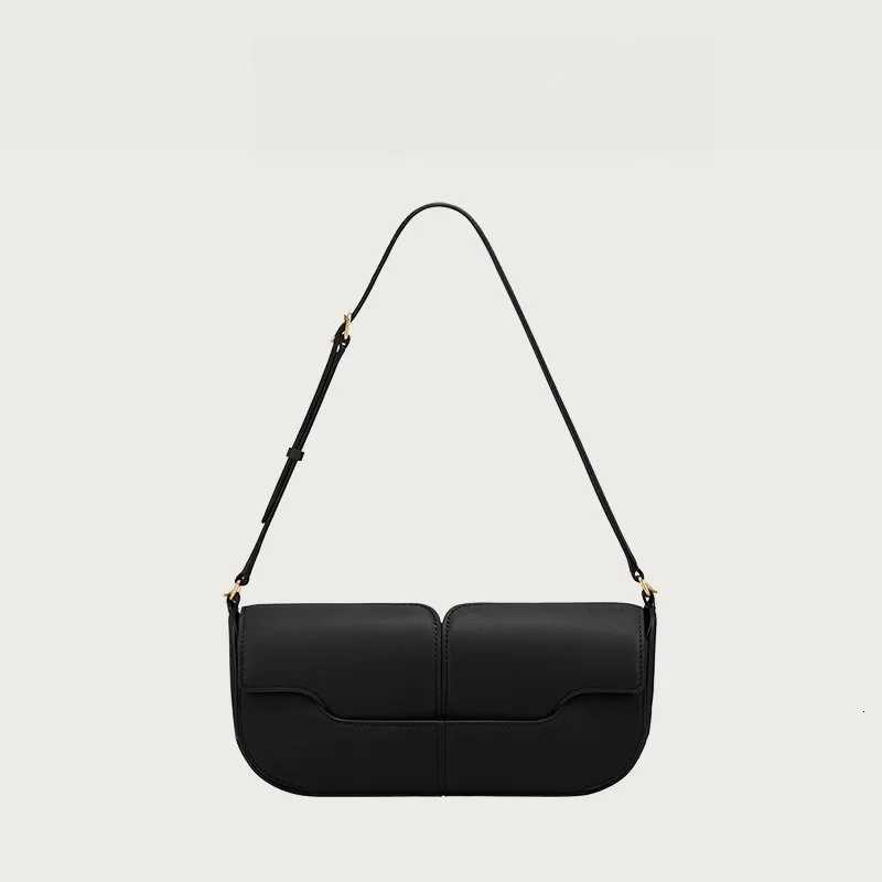 French Luxury and Fiable e Shoder Underarm Handbag Cowhide Cmuting Handbag Casual and Simple French Stick Bag Y251211