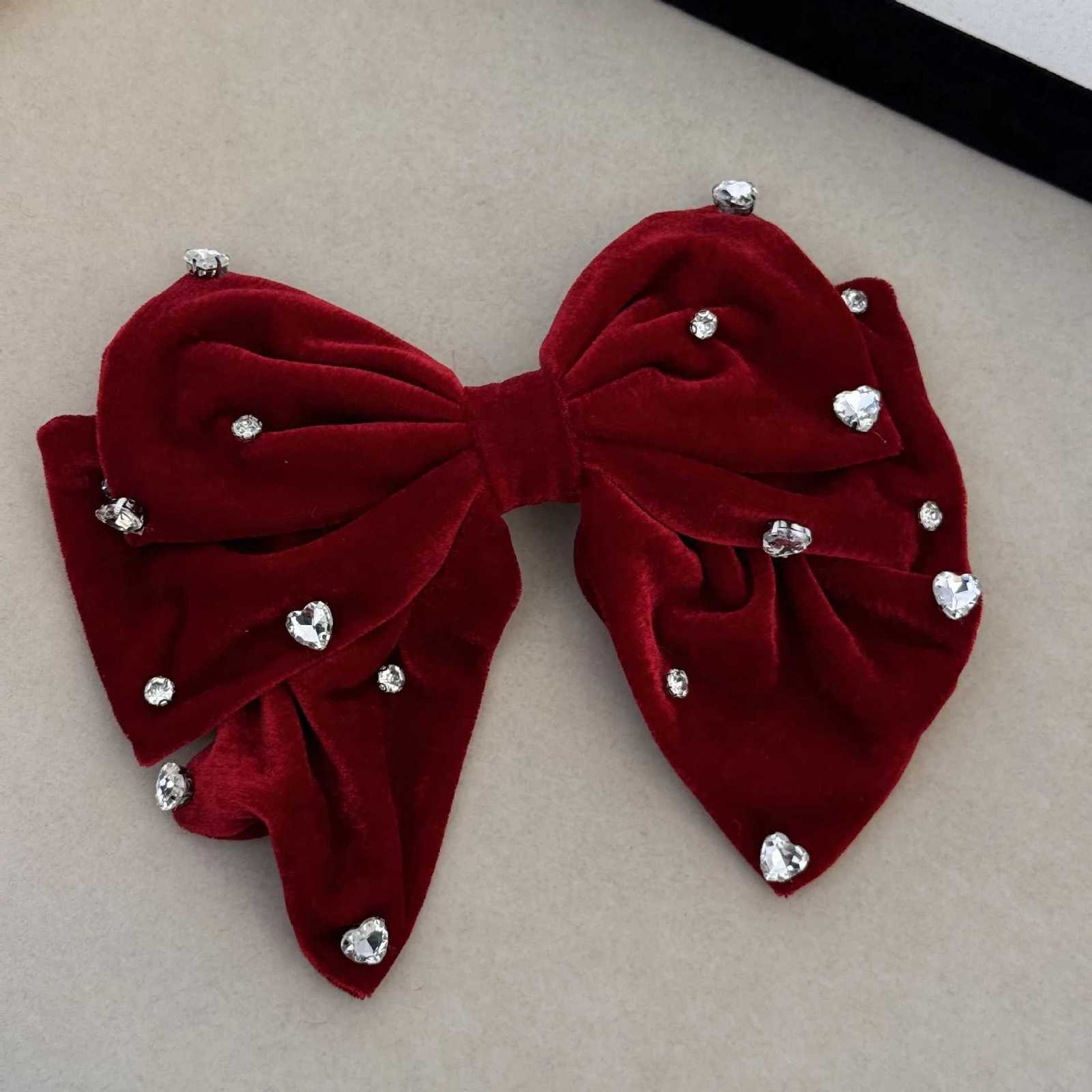 2025 Wen Autumn and winter new handmade gold veet black oversi bow hairpins Y251210