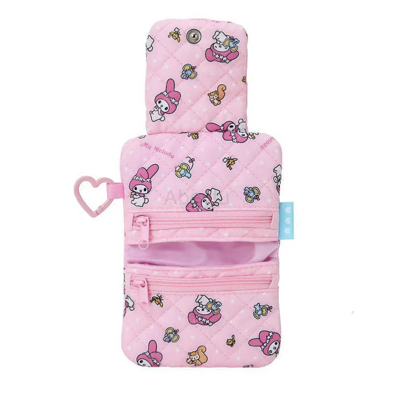 Sanrio Cartoon Cotton Wallet My Melody Cinnamoroll Cartoon Kawaii Zipper Fold Card Bag Multifunction Storage Coin Bag Pendant Girl Gift H251211