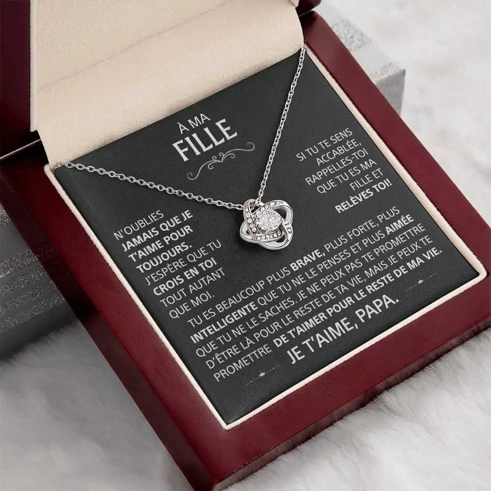 To My Daughter Gifts Knot Necklace Mother Girl Birthday Christmas Gift Women Fashion Jewelry 2024 New Dropshipping M251211