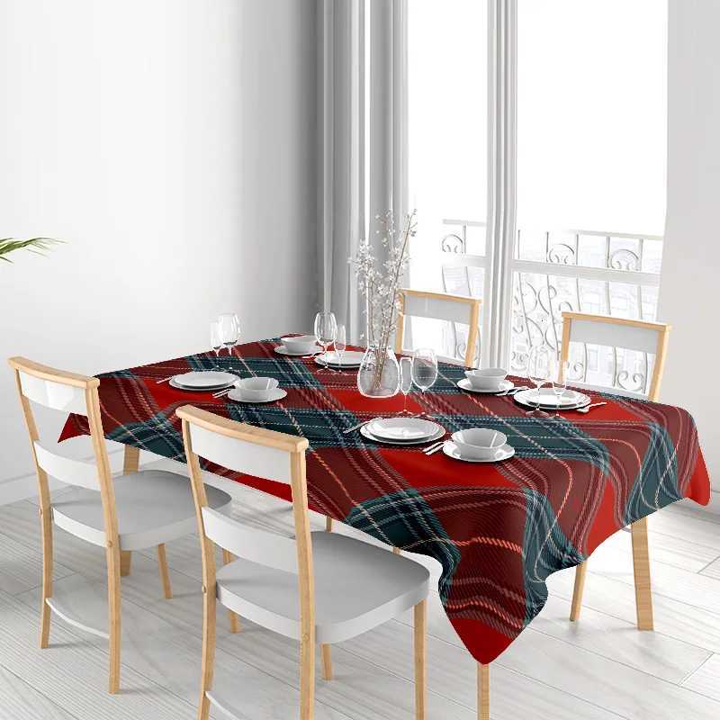 Red Plaid Dining Table Cover Modern Home Decor Fabric Large Size for Kitchen Living Room Perfect Christmas Gift For Mom or Dad H251211