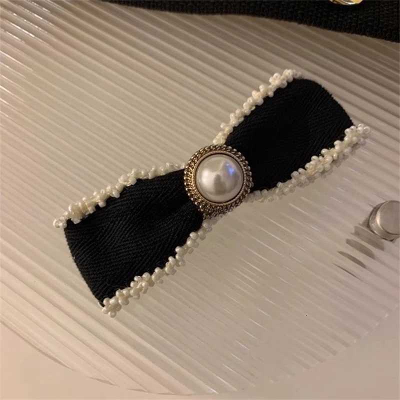 Pearl Bow Hairpin French Elegant Ponytail Clip Spring Clip Sweet Girl Hair Pin Wan Bangs Side Clip Heaear Hairgrip dr Y251210