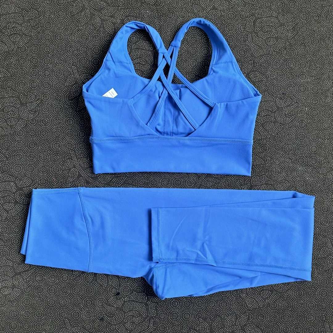 Solid Color Gym Yoga legging Set Soft Tight Women High Strength Fitness Bra With Sports Pant sportswear Proof of Squatting ProofT251211